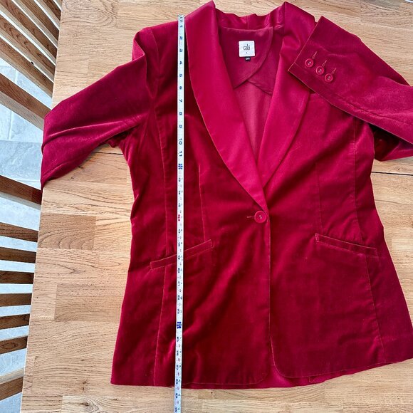 Stunning Red Velvet & Satin Cabi Ford Tuxedo Blazer Style 4623 Sz L - Picture 14 of 16